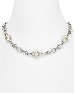 Majorica 14/16MM Pearl Silver Chain Necklace, 17