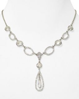 Silver Plated Y Teardrop Pendant Necklace, 16