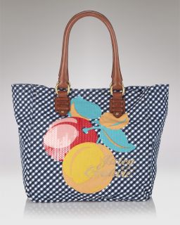 Juicy Couture Peaches Canvas Small Gingham Tote