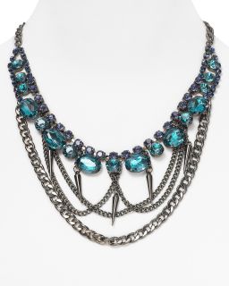 Aqua Spike Chain Necklace, 18