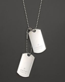 Gucci Dogtag Necklace in Sterling Silver, 23 L