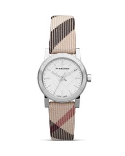 Burberry Small Silver Check Strap Watch, 26mm