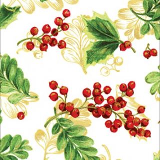Winter Berries White Guest Towels, Boxed Set of 30