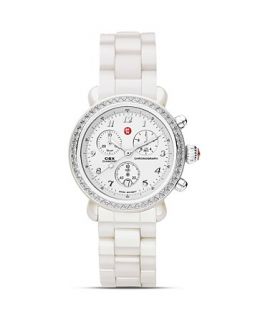 Michele CSX Ceramic Diamond White/Silver Watch, 36 mm