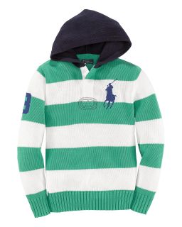 boys rugby stripe big pony hoodie sizes s xl orig $ 79 50 sale $ 39 75