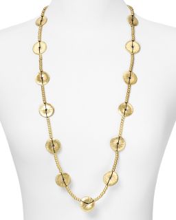 Lauren Grecian Gold Medium Wrapped Disc Necklace, 36