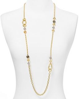 On The Edge Gold Link Multi Stone Necklace, 42