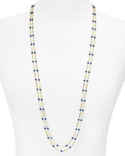Ralph Lauren Two Row Blue Beaded Necklace, 40L