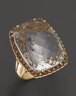 Crystal Quartz & Champagne Diamond Ring, .38 ct. t.w.