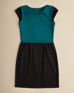 Aqua Girls Ponte Colorblock Cap Sleeve Dress   Sizes S XL
