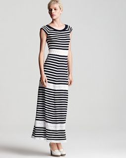 Philosophy di Alberta Ferretti Cap Sleeve Stripe Maxi Dress