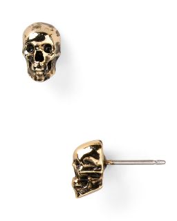 plated skull stud earrings price $ 45 00 color gold quantity 1 2 3 4