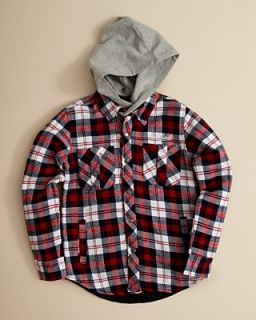 Woolrich Boys Flannel Hooded Jacket   Sizes 4 7