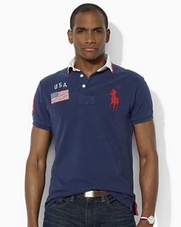 Polo Ralph Lauren Custom Fit Short Sleeved Cotton Mesh Flag Rugby