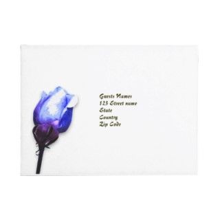 vintage blue rose antique wedding flower envelope