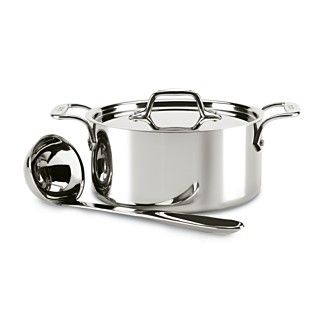 All Clad Stainless Steel 3 Qt. Soup Pot with Ladle