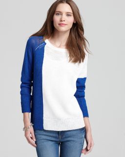 aqua sweater color block pullover price $ 88 00 color white cobalt