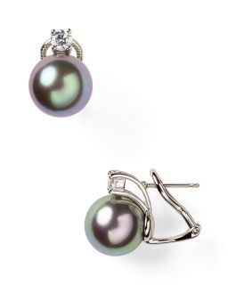 round pearl earrings price $ 125 00 color grey quantity 1 2 3 4 5 6