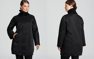 Eileen Fisher Plus Stand Collar A Line Coat_2