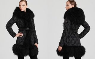 Dawn Levy Coco Diamond Quilted Down Coat with Mongolian Sheep Fur _2
