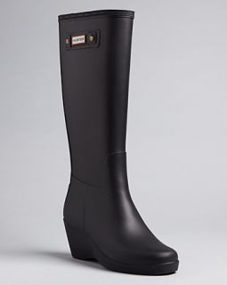 hunter rain boots moss wedge price $ 195 00 color black size select