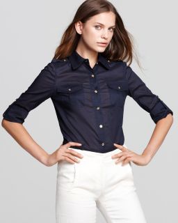 tory burch brigitte blouse price $ 195 00 color medium navy size 14