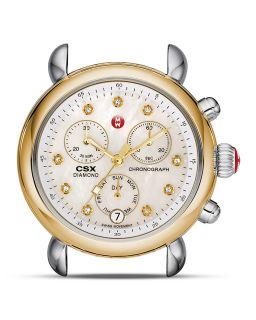 Michele CSX 36 Day Two Tone Diamond Dial Watch Head, 36mm