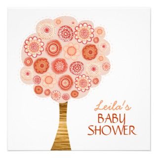 Baby Shower Orange Blossom Tree Custom Invitation