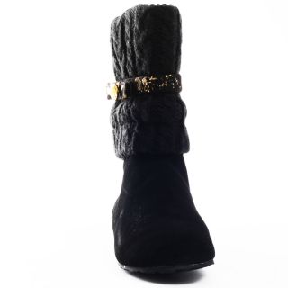 Dolcezza Flat Boot   Black/Gold, Pastry, $65.99