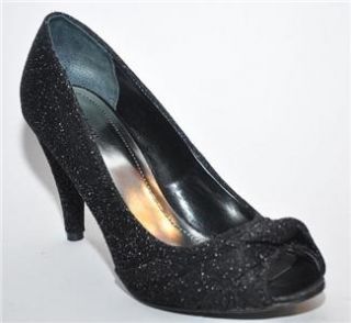Co Kathryn Black Shimmery Evening Dress Pump Women Shoes 7 M