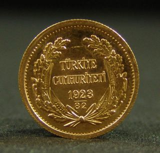 100 Kurush Kemal Ataturk Bust Turkish Gold Coin Turkey