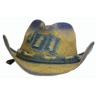 Karen Keith Tan Shapeable Cowboy Hat w Denim Straw Western Rodeo Urban