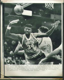 UNC J R Reid Blocked by Wake Forests Keith Photo 1987