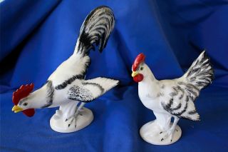 Vintage 1950s Brad Keeler Art Pottery California RARE Hen and Rooster
