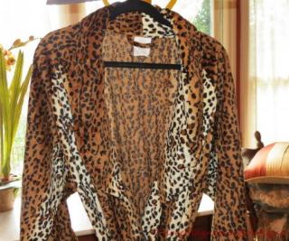 Kenneth Brown Microplush Animal Print Robe Cheetah Sz L XL Nice
