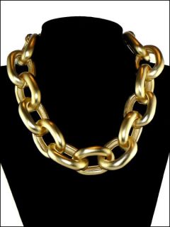 Kenneth Jay Lane Gold Link Chunky Statement Necklace