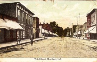 Kentland Indiana in Third Street Dirt Street 2 Boys 1913 D222