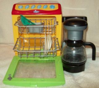Lot of 2 Play Pretend Toys Dishwasher Coffer Maker