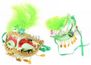 Elegant Feather Lady Kids Masquerade Mask Mardi Gras
