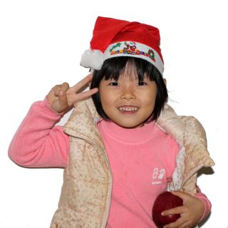 Santa Claus Logo Party Hat Cap Kids Children Random Delivery