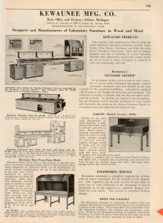 Kewaunee Lab Furniture Asbestos Products Ad 1940s