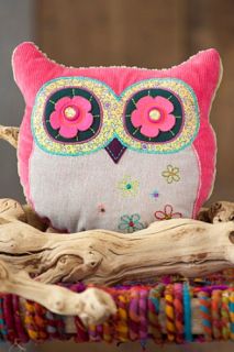 Kindness Matters Pink and Purple Owl Shaped Pillow Natural Life
