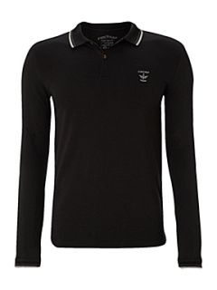 Firetrap Classic long sleeved polo shirt Black   
