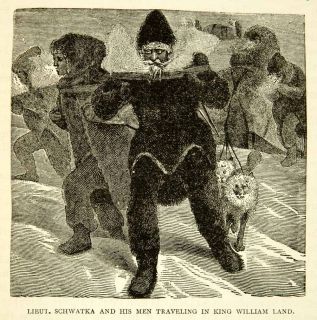 1884 Wood Engraving King William Island Schwatka Arctic Expedition