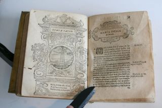 1659 Extremely RARE Spanish Emblem Book Woodcuts Etched Roundels