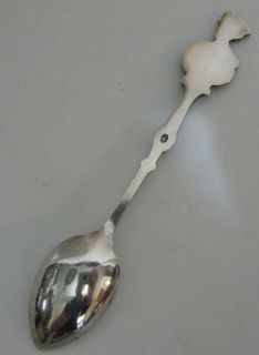 RARE Vintage King Hussein Jordan Figural Silver Souvenir Spoon 5
