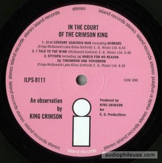King Crimson   In The Court Of The Crimson King 1969 UK Pink Label