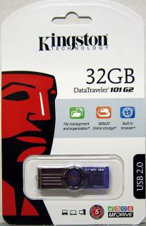 Genuine Kingston 32GB DataTraveler USB Flash Drive New in Pkg