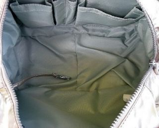 New Kipling Silver Beige Caska Hobo Nylon Organizer Handbag Crossbody