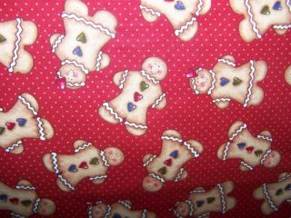 Gingerbread Men on Red Quilted Cover KitchenAid Mixer
